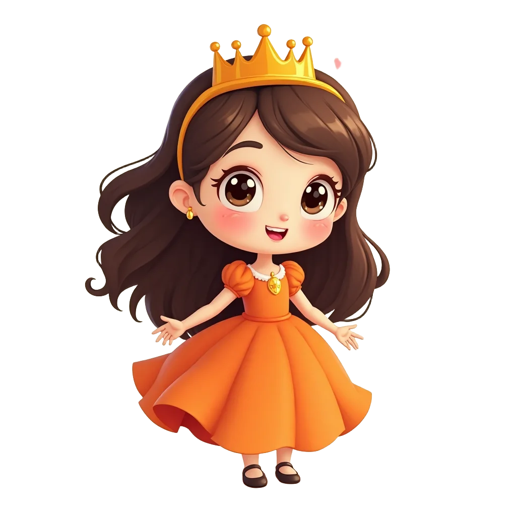 Princess in Orange Dress